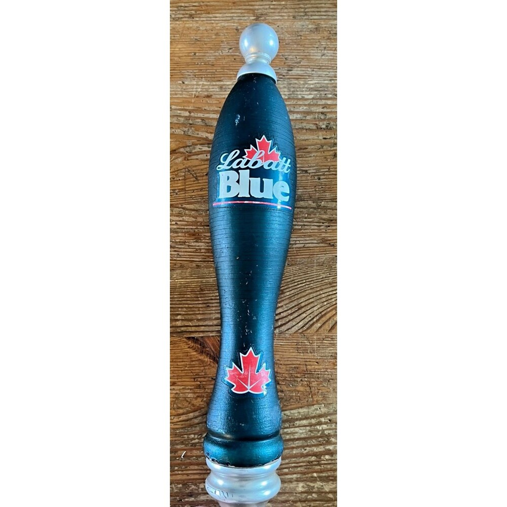 Labatt Blue Beer Tap Handle Wood Two-Sided 12" Wooden Maple Leaf Canada Canadian